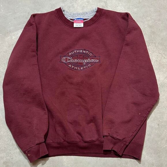 Vtg y2k Champion Men's Burgundy Red Crewneck Sweatshirt Size Medium - Picture 1 of 8